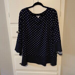 Navy Polka Dot Women's Top 3X